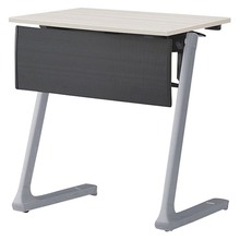 折りたたみテーブル レスパス ブラック幕板付 棚付 650×450mm ［脚：シルバーメタリック/天板：アッシュドパインL］ THT-064KS1-ZH