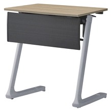 折りたたみテーブル レスパス ブラック幕板付 棚付 650×450mm ［脚：シルバーメタリック/天板：アッシュドオークM］ THT-064KS1-ZM