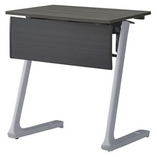 折りたたみテーブル レスパス ブラック幕板付 棚付 650×450mm ［脚：シルバーメタリック/天板：アッシュドオークD］ THT-064KS1-ZR