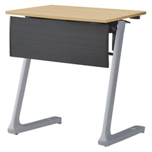 折りたたみテーブル レスパス ブラック幕板付 棚付 650×450mm ［脚：シルバーメタリック/天板：ホワイトオークM］ THT-064KS1-ZX