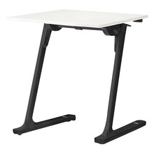 折りたたみテーブル レスパス 幕板なし 棚付 650×600mm ［脚：ブラック/天板：ホワイト］ THT-066LS1-TL