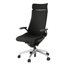 アクトチェア KG-415SAEM1ZTT1 テクスチャードクロス エクストラハイバック アルミミラー脚 T字肘 ランバーサポート  抵抗付ウレタン双輪キャスター ［ZT×T1/ブラックT］