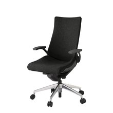 アクトチェア KG-415SAM1ZTT1 テクスチャードクロス ハイバック アルミミラー脚 固定肘 ランバーサポート  抵抗付ウレタン双輪キャスター ［ZT×T1/ブラックT］