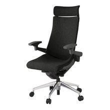 アクトチェア KG-417SAEM1ZTT1 テクスチャードクロス エクストラハイバック アルミミラー脚 アジャスタブル肘 ランバーサポート  抵抗付ウレタン双輪キャスター ［ZT×T1/ブラックT］