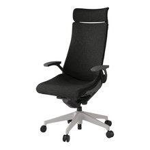 アクトチェア KG-435SAEM1T1T1 テクスチャードクロス エクストラハイバック 樹脂脚 T字肘   抵抗付ウレタン双輪キャスター ［T1×T1/ブラックT］