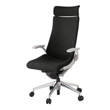 アクトチェア KG-435SAEM1ZNT1 テクスチャードクロス エクストラハイバック アルミミラー脚 固定肘   抵抗付ウレタン双輪キャスター ［ZN×T1/ブラックT］