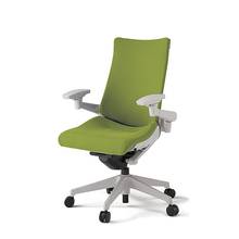 アクトチェア プレーンクロスバック ハイバック 樹脂脚 アジャスタブル肘 ランバーサポートなし 抵抗付ウレタン双輪キャスター ［GN×Q6/モスグリーン］ KG-437GSM-GNQ6W