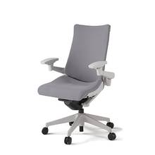 アクトチェア プレーンクロスバック ハイバック 樹脂脚 アジャスタブル肘 ランバーサポートなし 抵抗付ウレタン双輪キャスター ［GN×W6/ライトグレーW］ KG-437GSM-GNW6W