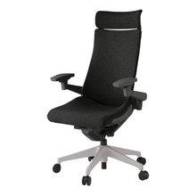 アクトチェア KG-437SAEM1T1T1 テクスチャードクロス エクストラハイバック 樹脂脚 アジャスタブル肘   抵抗付ウレタン双輪キャスター ［T1×T1/ブラックT］