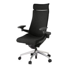 アクトチェア KG-437SAEM1ZTT1 テクスチャードクロス エクストラハイバック アルミミラー脚 アジャスタブル肘   抵抗付ウレタン双輪キャスター ［ZT×T1/ブラックT］