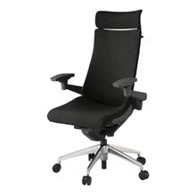 アクトチェア KG-437SAXM1ZTT1 テクスチャードクロス エクストラハイバック アルミミラー脚 アジャスタブル肘  ハンガー 抵抗付ウレタン双輪キャスター ［ZT×T1/ブラックT］