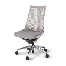 アクトチェア エラストマーバック 肘なし ハンガー ランバーサポート付 ベースカラー：ZN アルミミラー脚 抵抗付ウレタン双輪キャスター ［座：W6/ライトグレーW×背：T6/ライトグレーT］ KG420PSHMZNW6T6