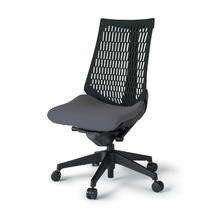 アクトチェア エラストマーバック 肘なし ハンガー ランバーサポート付 ベースカラー：T1 樹脂脚 抵抗付ウレタン双輪キャスター ［座×背：T3T1］ KG420SCHMT1T3T1