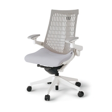 アクトチェア エラストマーバック 可動肘 ハンガー ランバーサポート付 ベースカラー：W9 樹脂脚 抵抗付ウレタン双輪キャスター ［座：T7/ホワイトグレーT×背：T6/ライトグレーT］ KG427SCHMW9T7T6