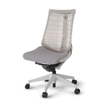 アクトチェア エラストマーバック 肘なし ベースカラー：GN 樹脂脚 抵抗付ウレタン双輪キャスター ［座：W6/ライトグレーW×背：T6/ライトグレーT］ KG440PS-MGNW6T6