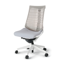 アクトチェア エラストマーバック 肘なし ハンガー ベースカラー：W9 樹脂脚 抵抗付ウレタン双輪キャスター ［座：T7/ホワイトグレーT×背：T6/ライトグレーT］ KG440SCHMW9T7T6