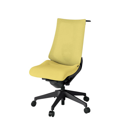 アクト2 KJ-450JEH-T1U6 メッシュバック テクスチャード ランバーサポート ハンガーナイロンキャスター[ ベースカラー: T1 張地カラー: U6 / カナリアイエロー  ]