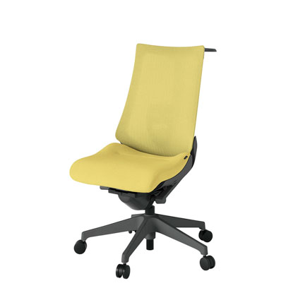 アクト2 KJ-450JEH-W2U6 メッシュバック テクスチャード ランバーサポート ハンガーナイロンキャスター[ ベースカラー: W2 張地カラー: U6 / カナリアイエロー  ]