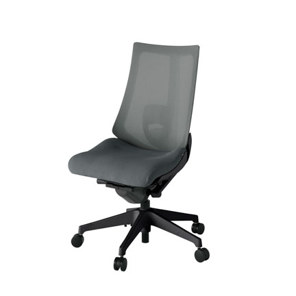アクト2 KJ-450JV-T1C3 メッシュバック プレーン ランバーサポート ナイロンキャスター[ ベースカラー: T1 張地カラー: C3 / ダークグレー  ]