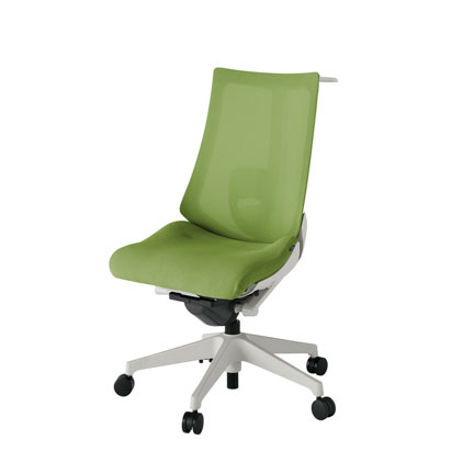 アクト2 KJ-450JVH-GNQ7 メッシュバック プレーン ランバーサポート ハンガーナイロンキャスター[ ベースカラー: GN 張地カラー: Q7 / グラスグリーン  ]