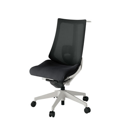 アクト2 KJ-450JVH-GNT1 メッシュバック プレーン ランバーサポート ハンガーナイロンキャスター[ ベースカラー: GN 張地カラー: T1 / ブラック  ]