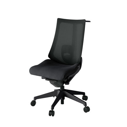 アクト2 KJ-450JVH-T1T1 メッシュバック プレーン ランバーサポート ハンガーナイロンキャスター[ ベースカラー: T1 張地カラー: T1 / ブラック  ]