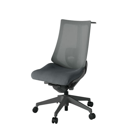 アクト2 KJ-450JVH-W2C3 メッシュバック プレーン ランバーサポート ハンガーナイロンキャスター[ ベースカラー: W2 張地カラー: C3 / ダークグレー  ]