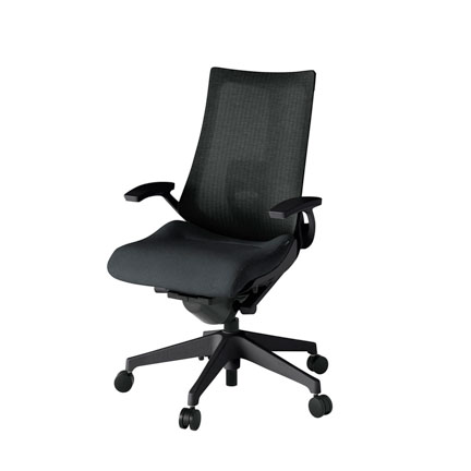 アクト2 KJ-455JE-T1T1 メッシュバック テクスチャード ランバーサポート 固定肘 ナイロンキャスター[ ベースカラー: T1 張地カラー: T1 / ブラック  ]