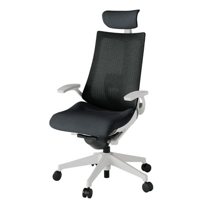 アクト2 KJ-455JEE-GNT1 メッシュバック テクスチャード ランバーサポート 固定肘 ヘッドサポート ( クロス ) ナイロンキャスター[ ベースカラー: GN 張地カラー: T1 / ブラック  ]