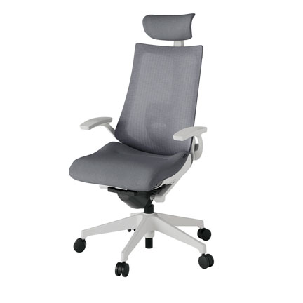 アクト2 KJ-455JEE-GNT3 メッシュバック テクスチャード ランバーサポート 固定肘 ヘッドサポート ( クロス ) ナイロンキャスター[ ベースカラー: GN 張地カラー: T3 / ダークグレー  ]