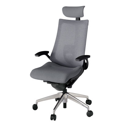 アクト2 KJ-455JEE-ZTT3 メッシュバック テクスチャード ランバーサポート 固定肘 ヘッドサポート ( クロス ) ナイロンキャスター[ ベースカラー: ZT 張地カラー: T3 / ダークグレー  ]