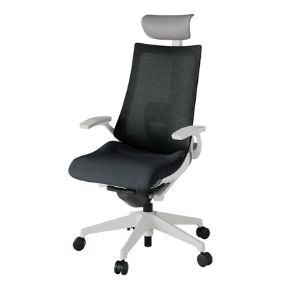 アクト2 KJ-455JEF-GNT1 メッシュバック テクスチャード ランバーサポート 固定肘 ヘッドサポート ( ビニール ) ナイロンキャスター[ ベースカラー: GN 張地カラー: T1 / ブラック  ]