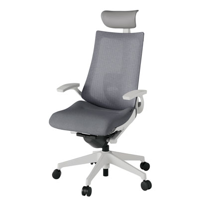 アクト2 KJ-455JEF-GNT3 メッシュバック テクスチャード ランバーサポート 固定肘 ヘッドサポート ( ビニール ) ナイロンキャスター[ ベースカラー: GN 張地カラー: T3 / ダークグレー  ]