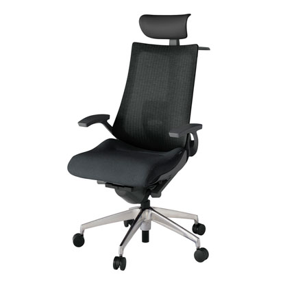 アクト2 KJ-455JEY-ZDT1 メッシュバック テクスチャード ランバーサポート 固定肘 ヘッドサポート ( ビニール ) ハンガー ナイロンキャスター[ ベースカラー: ZD 張地カラー: T1 / ブラック  ]