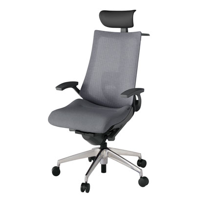 アクト2 KJ-455JEY-ZDT3 メッシュバック テクスチャード ランバーサポート 固定肘 ヘッドサポート ( ビニール ) ハンガー ナイロンキャスター[ ベースカラー: ZD 張地カラー: T3 / ダークグレー  ]
