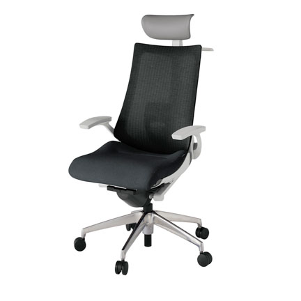 アクト2 KJ-455JEY-ZNT1 メッシュバック テクスチャード ランバーサポート 固定肘 ヘッドサポート ( ビニール ) ハンガー ナイロンキャスター[ ベースカラー: ZN 張地カラー: T1 / ブラック  ]