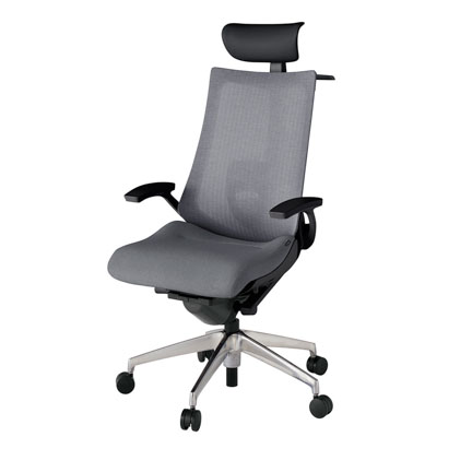 アクト2 KJ-455JEY-ZTT3 メッシュバック テクスチャード ランバーサポート 固定肘 ヘッドサポート ( ビニール ) ハンガー ナイロンキャスター[ ベースカラー: ZT 張地カラー: T3 / ダークグレー  ]