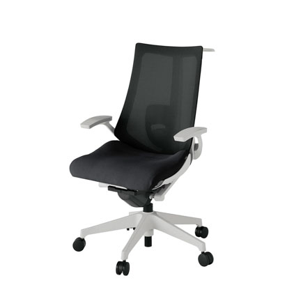 アクト2 KJ-455JVH-GNT1 メッシュバック プレーン ランバーサポート 固定肘 ハンガーナイロンキャスター[ ベースカラー: GN 張地カラー: T1 / ブラック  ]