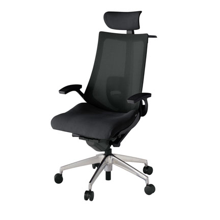 アクト2 KJ-455JVX-ZTT1 メッシュバック プレーン ランバーサポート 固定肘 ヘッドサポート ( クロス ) ハンガー ナイロンキャスター[ ベースカラー: ZT 張地カラー: T1 / ブラック  ]