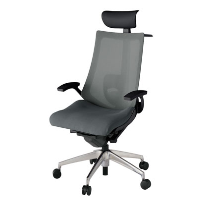 アクト2 KJ-455JVY-ZTC3 メッシュバック プレーン ランバーサポート 固定肘 ヘッドサポート ( ビニール ) ハンガー ナイロンキャスター[ ベースカラー: ZT 張地カラー: C3 / ダークグレー  ]