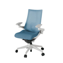 アクト2 KJ-457JE-GNB4 メッシュバック テクスチャード ランバーサポート 可動肘 ナイロンキャスター[ ベースカラー: GN 張地カラー: B4 / ダックブルー  ]