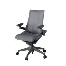 アクト2 KJ-457JE-W2T3 メッシュバック テクスチャード ランバーサポート 可動肘 ナイロンキャスター[ ベースカラー: W2 張地カラー: T3 / ダークグレー  ]