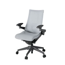 アクト2 KJ-457JE-W2T7 メッシュバック テクスチャード ランバーサポート 可動肘 ナイロンキャスター[ ベースカラー: W2 張地カラー: T7 / ホワイトグレー  ]
