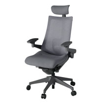 アクト2 KJ-457JEE-W2T3 メッシュバック テクスチャード ランバーサポート 可動肘 ヘッドサポート ( クロス ) ナイロンキャスター[ ベースカラー: W2 張地カラー: T3 / ダークグレー  ]