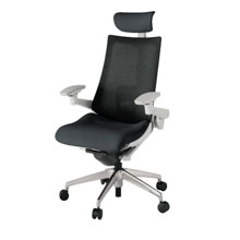アクト2 KJ-457JEE-ZNT1 メッシュバック テクスチャード ランバーサポート可動肘 ヘッドサポート アルミ脚 ナイロンキャスター [ ベースカラー: ZN張地カラー T1 / ブラック ]