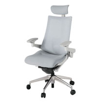 アクト2 KJ-457JEE-ZNT7 メッシュバック テクスチャード ランバーサポート 可動肘 ヘッドサポート ( クロス ) ナイロンキャスター [ ベースカラー: ZN 張地カラー: T7 / ホワイトグレー  ]