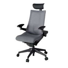 アクト2 KJ-457JEF-T1T3 メッシュバック テクスチャード ランバーサポート 可動肘 ヘッドサポート ( ビニール ) ナイロンキャスター[ ベースカラー: T1 張地カラー: T3 / ダークグレー  ]