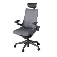 アクト2 KJ-457JEF-W2T3 メッシュバック テクスチャード ランバーサポート 可動肘 ヘッドサポート ( ビニール ) ナイロンキャスター[ ベースカラー: W2 張地カラー: T3 / ダークグレー  ]