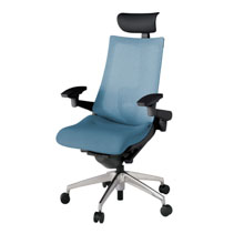 アクト2 KJ-457JEF-ZTB4 メッシュバック テクスチャード ランバーサポート 可動肘 ヘッドサポート ( ビニール ) ナイロンキャスター[ ベースカラー: ZT 張地カラー: B4 / ダックブルー  ]