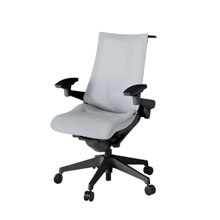 アクト2 KJ-457JEH-T1T7 メッシュバック テクスチャード ランバーサポート 可動肘 ハンガーナイロンキャスター[ ベースカラー: T1 張地カラー: T7 / ホワイトグレー  ]